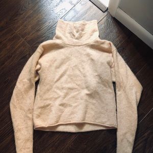 Free People Cozy Cashmere Turtleneck Sweater Nude